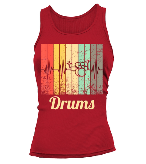 Cool Drum Kit Percussion Vintage Retro Drummer Tank top Woman