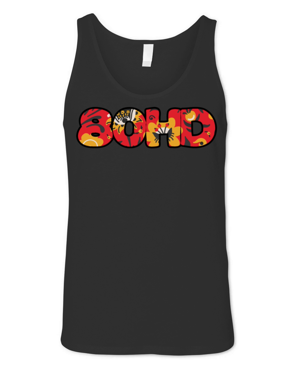 80hd ADHD red floral Unisex Jersey Tank