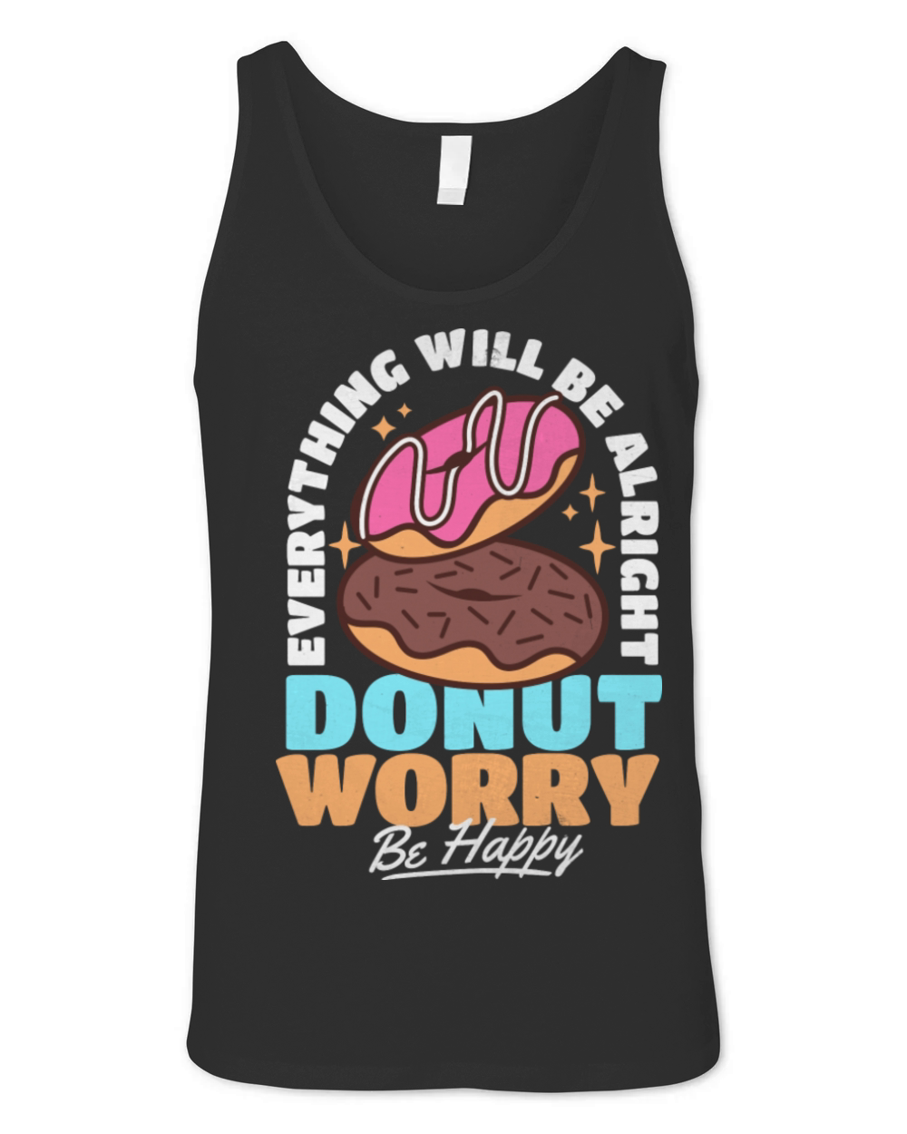 Donut Worry Everything Will Be Alright Vintage Unisex Jersey Tank