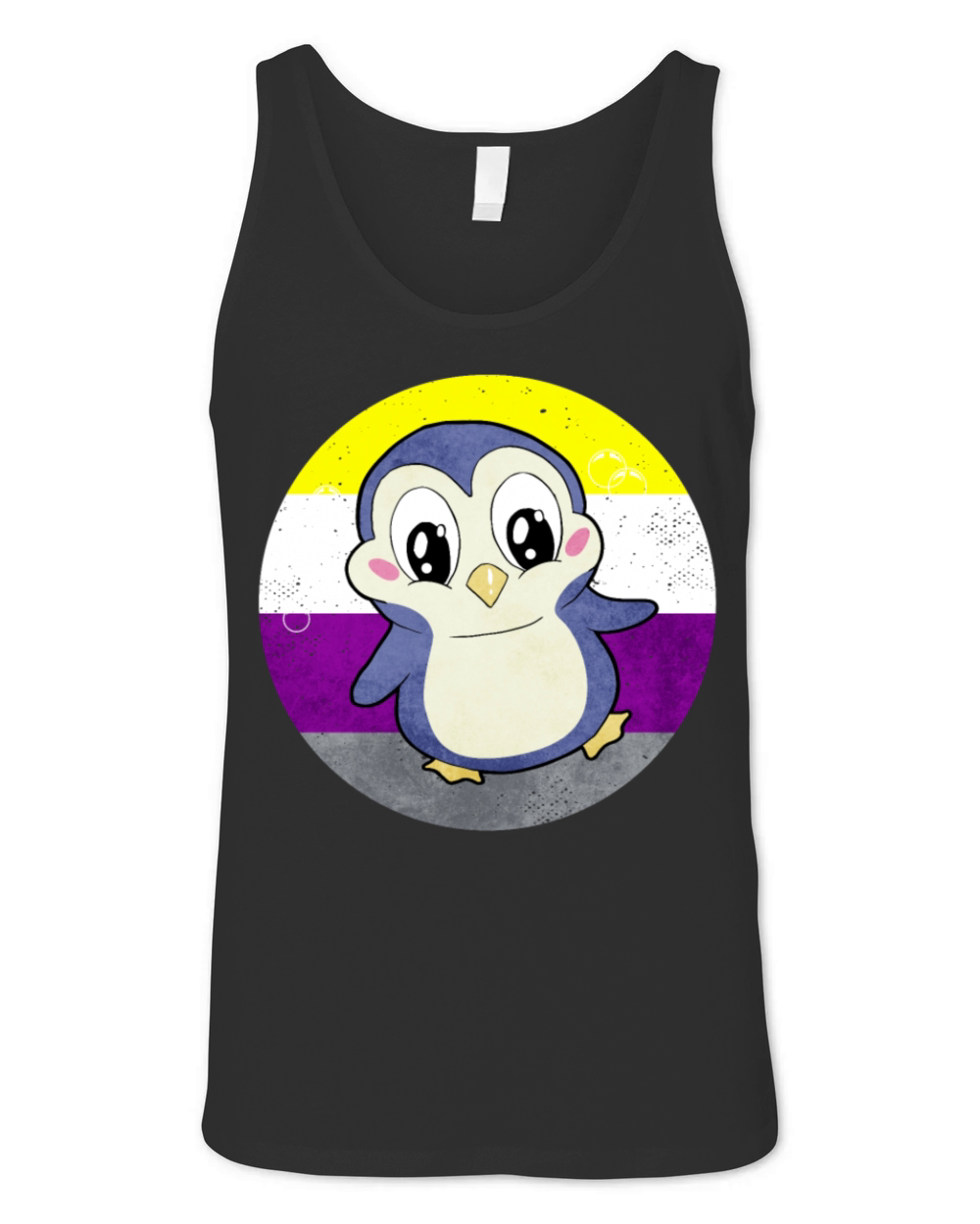 Non Binary Pride Flag Penguin Sublte LGBTQ Unisex Jersey Tank