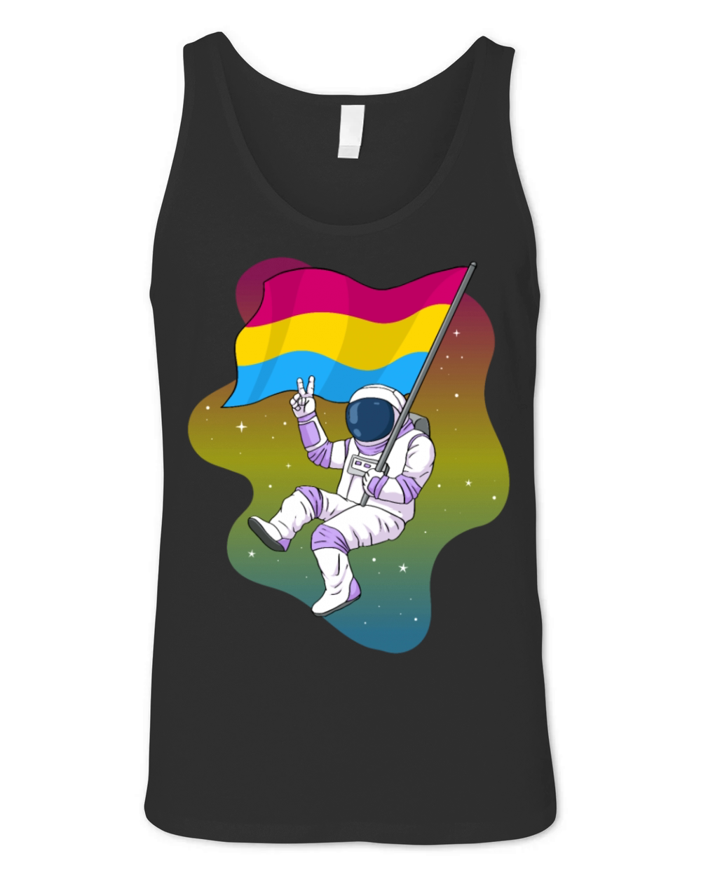 Pansexual Pride Pan Flag Space Astronaut Subtle Unisex Jersey Tank