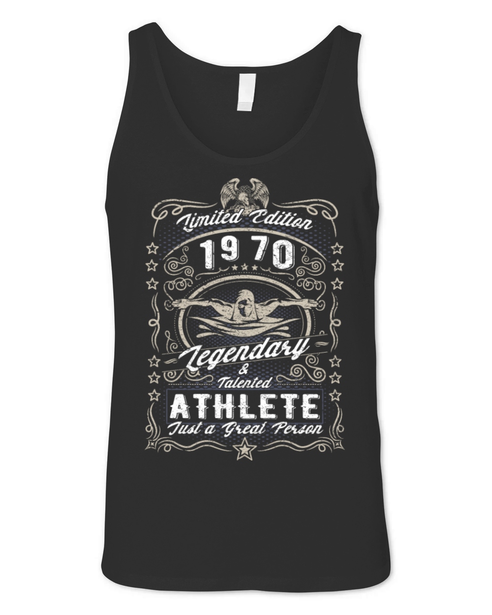Vintage 1970 Swimmer Birthday Gift Sport Hobby Unisex Jersey Tank