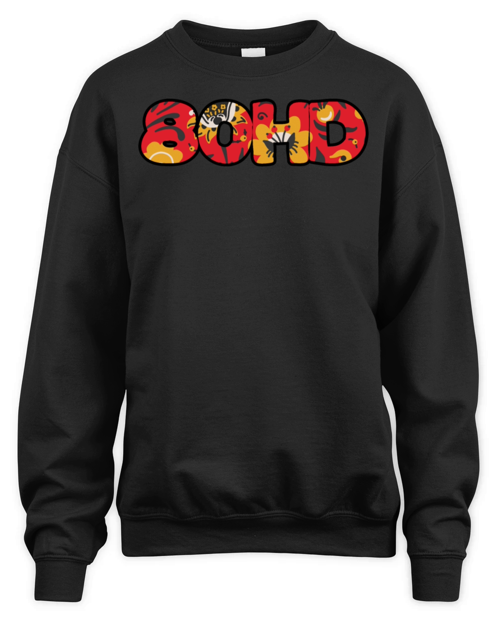80hd ADHD red floral Unisex Premium Crewneck Sweatshirt