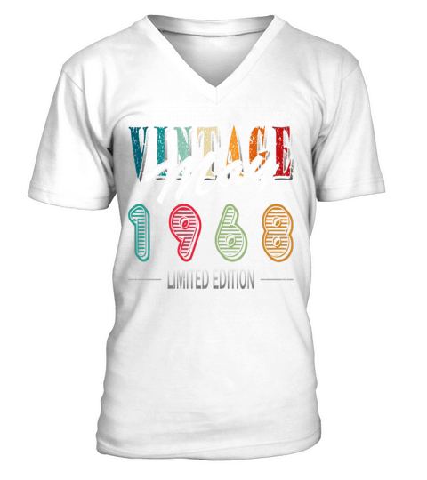 55th birthday man may vintage 1968 Legendary V-Neck T-shirt