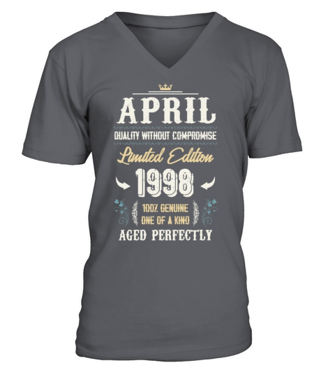April 1998 Vintage Birthday Present V-Neck T-shirt