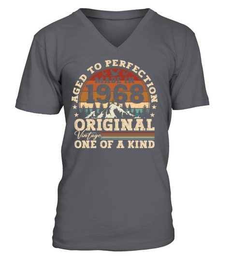 Original 1968 Vintage Vintage Birthday Retro V-Neck T-shirt