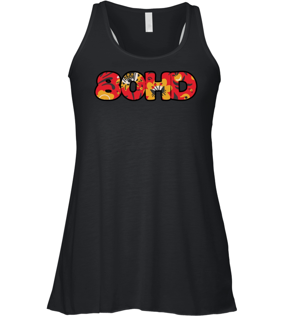 80hd ADHD red floral Women's Flowy Tank Top