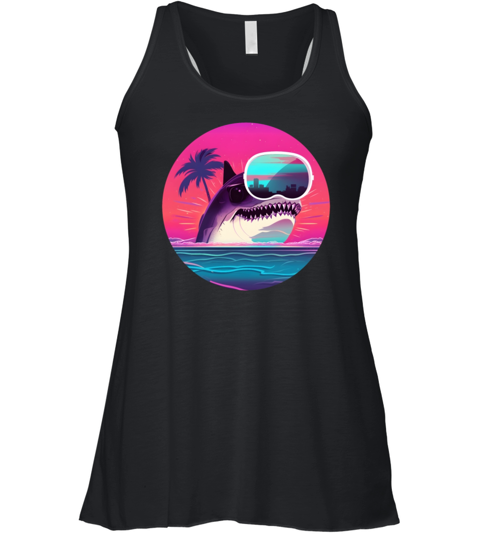 80s 90s Vintage Shark Style Women's Flowy Tank Top