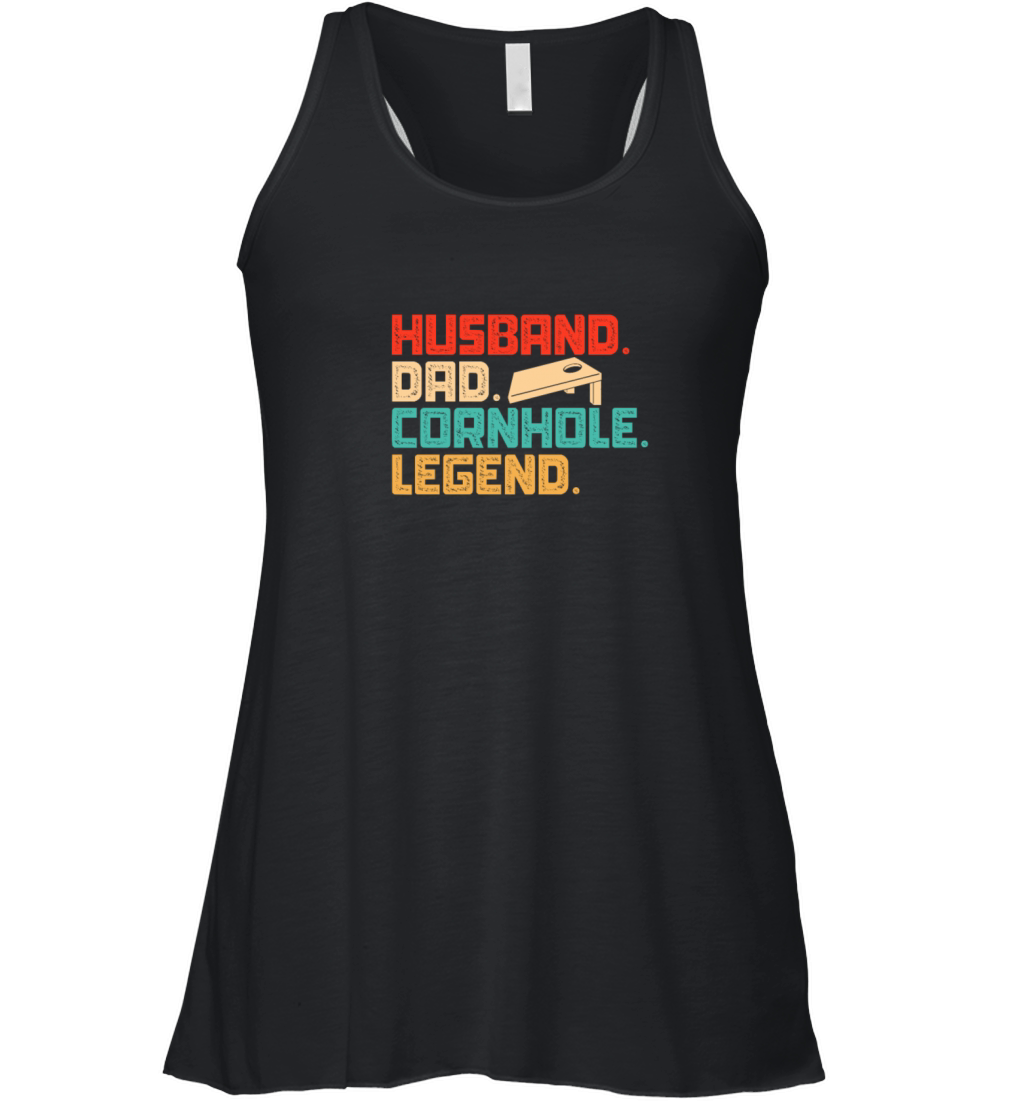 Husband Dad Cornhole Legend Retro Vintage Women's Flowy Tank Top