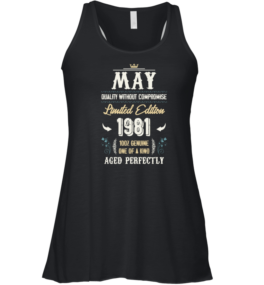 May 1981 Vintage Birthday Present Women's Flowy Tank Top