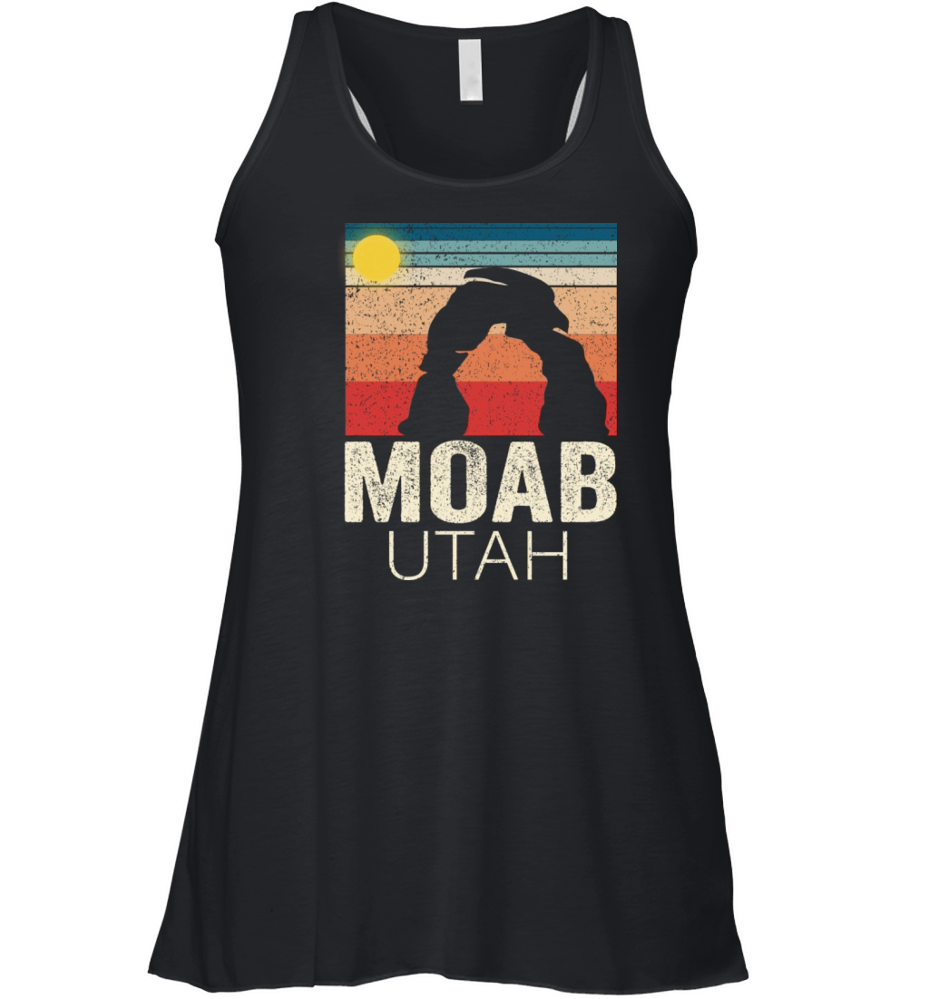 Moab Utah Retro Sunset Vintage Road Moab City Women's Flowy Tank Top