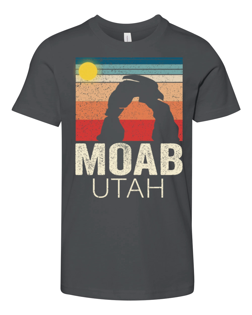 Moab Utah Retro Sunset Vintage Road Moab City Youth Unisex Jersey Tee