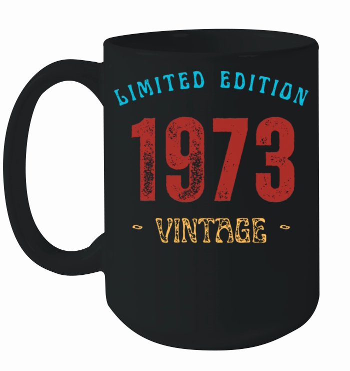 Vintage 1973 Limited Edition Years Old T Shirt Ceramic Mug