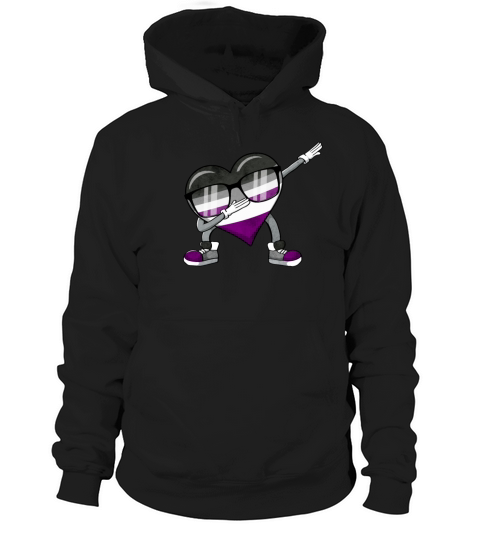 Asexual Pride Ace Flag Dabbing Heart Sublte LGBTQ Hoodie Unisex