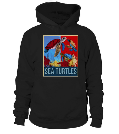 Retro Sea Turtles Gift Underwater Vintage Tortoise Hoodie Unisex