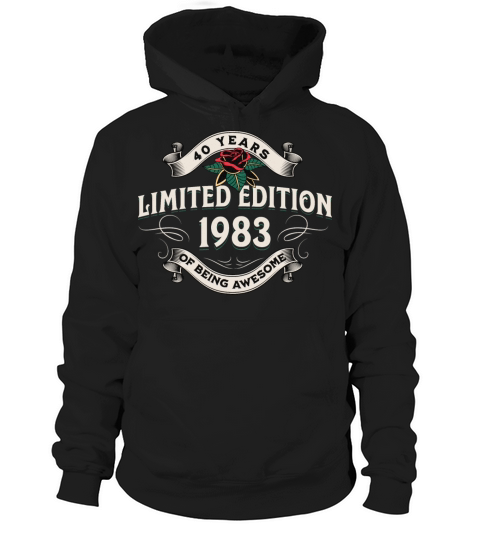 Vintage 1983 40 Years Being Awesome 40th Birthday Hoodie Unisex