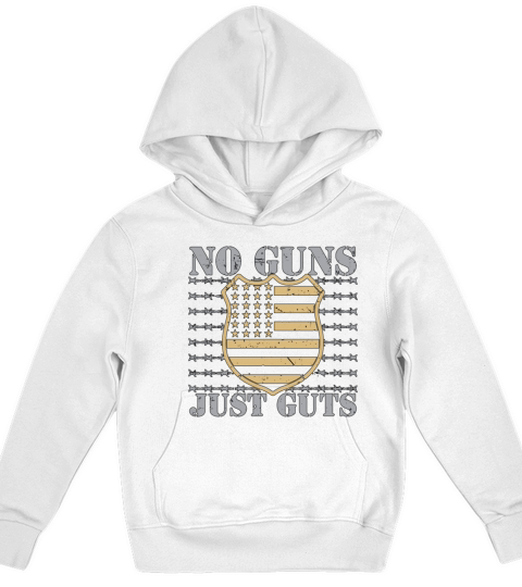 Corrections Officer No Guns Just Guts Prison Guard Kids Hoodie