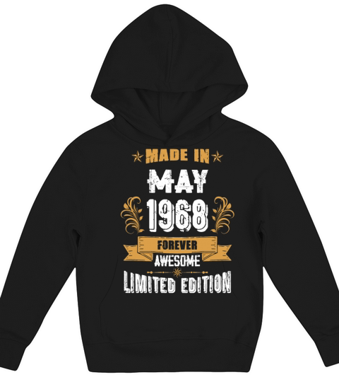 May 1968 Vintage Birthday Present Kids Hoodie