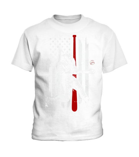 Baseball American USA flag Patriotic Vintage Kids T-Shirt