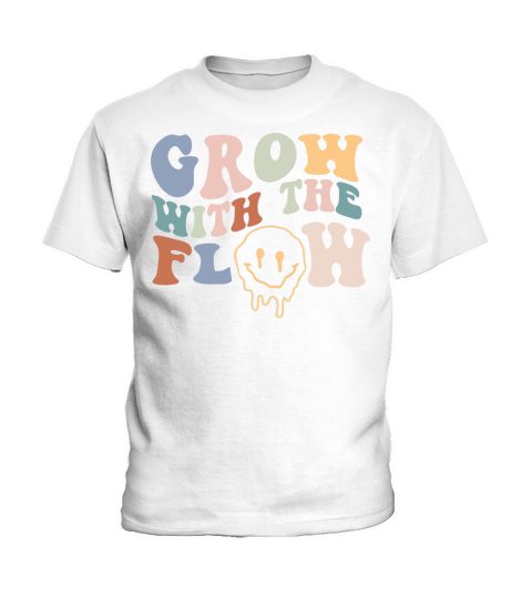 Grow With The Flow 70s Boho Peace Hippie Gift Kids T-Shirt
