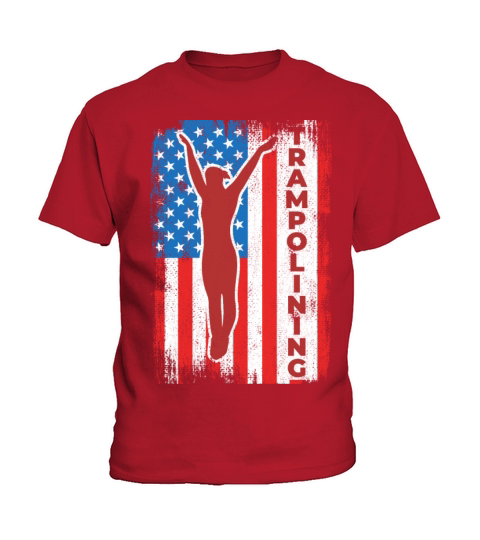 Trampolining USA Flag Kids T-Shirt