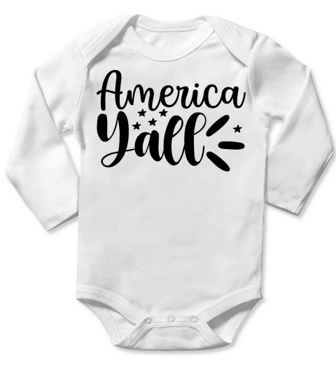 america yall Long Sleeve Baby One-Piece