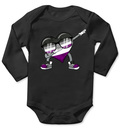 Asexual Pride Ace Flag Dabbing Heart Sublte LGBTQ Long Sleeve Baby One-Piece