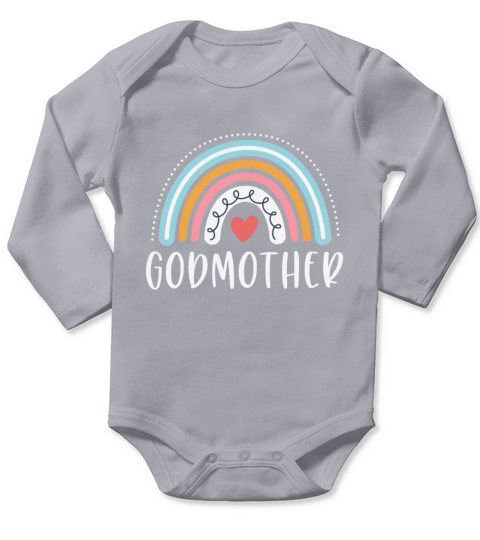 Godmother Gifts Family Rainbow Graphic Long Sleeve Baby One-Piece