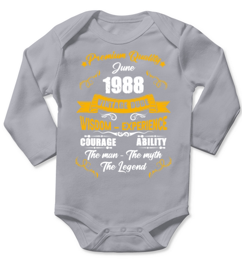 June 1975 Vintage Birthday Present Long Sleeve Baby One-Piece