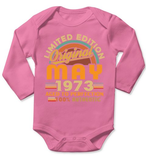 May 1973 Vintage Birthday Gift Long Sleeve Baby One-Piece