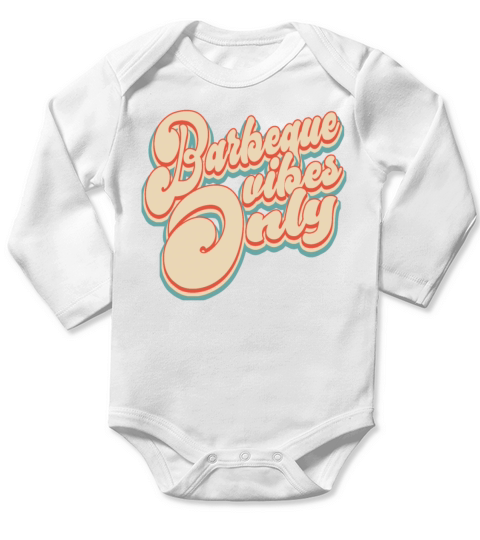 Vintage Barbeque Vibes Only Patriotic 4th of July Long Sleeve Baby One-Piece