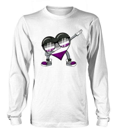 Asexual Pride Ace Flag Dabbing Heart Sublte LGBTQ Long sleeved Unisex