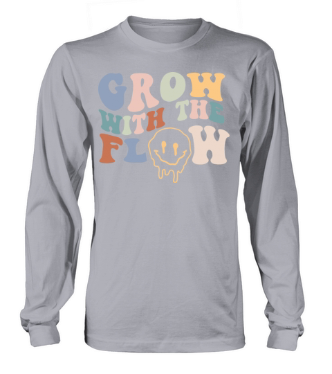 Grow With The Flow 70s Boho Peace Hippie Gift Long sleeved Unisex