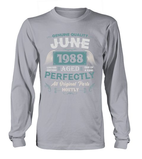 June 1988 Vintage Birthday Present Long sleeved Unisex