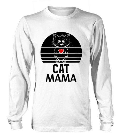 Retro Cat Mama Vintage Eighties Style Distressed Long sleeved Unisex