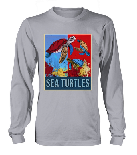 Retro Sea Turtles Gift Underwater Vintage Tortoise Long sleeved Unisex