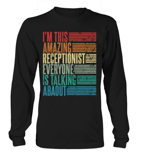 Vintage Receptionist Profession Gift Retro Long sleeved Unisex