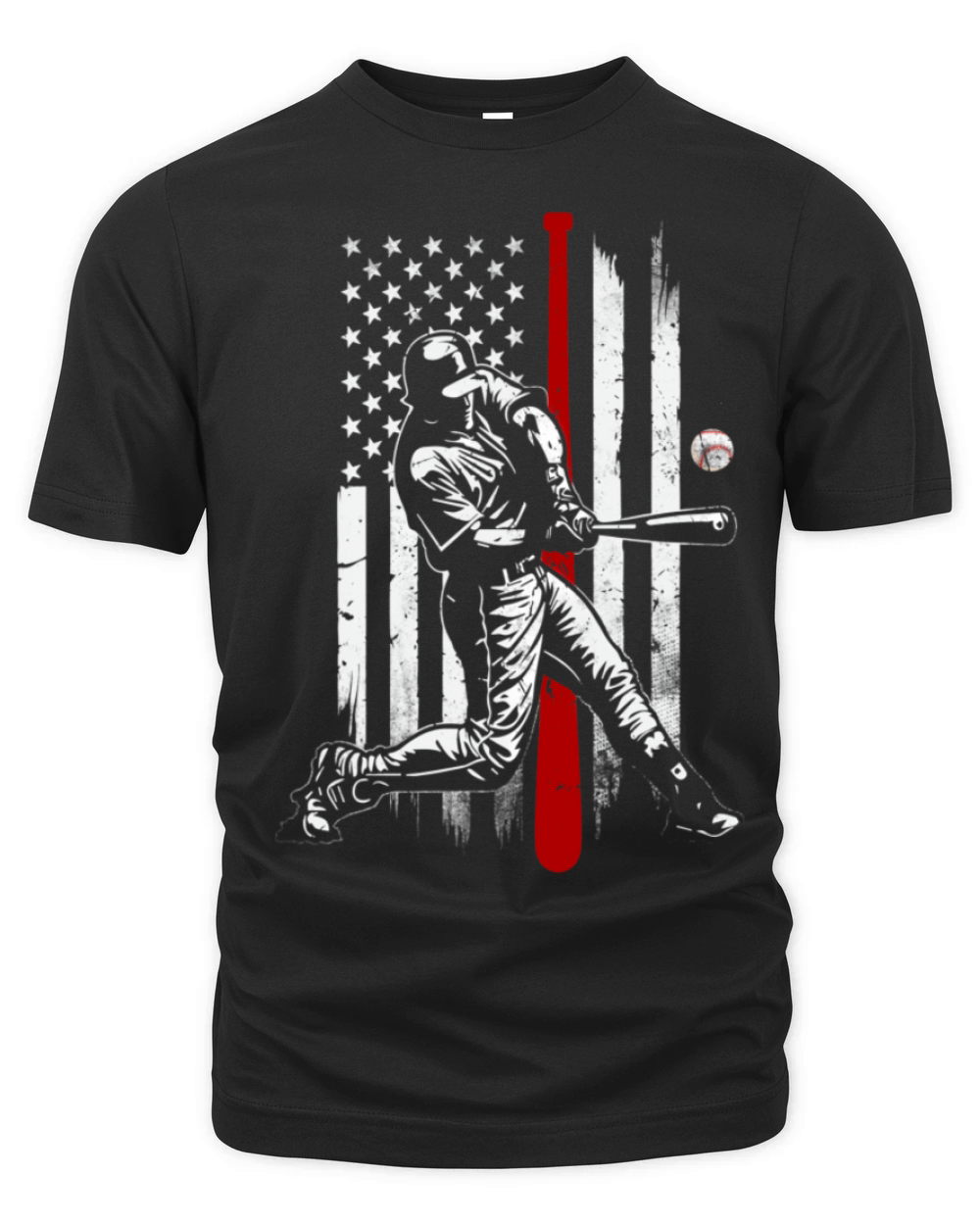 Baseball American USA flag Patriotic Vintage Organic Unisex T-shirt