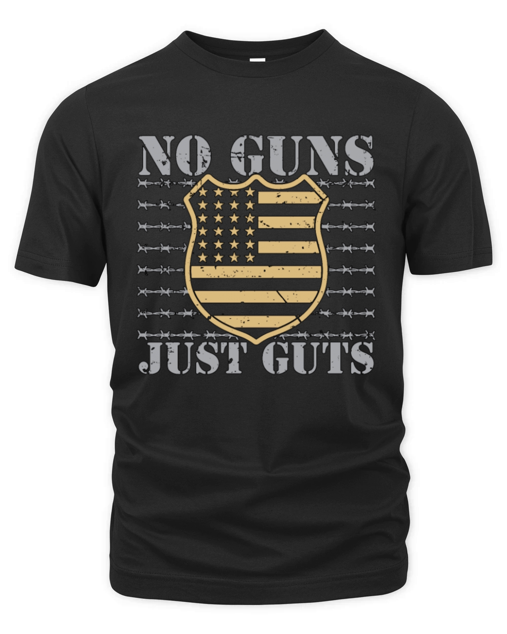Corrections Officer No Guns Just Guts Prison Guard Organic Unisex T-shirt