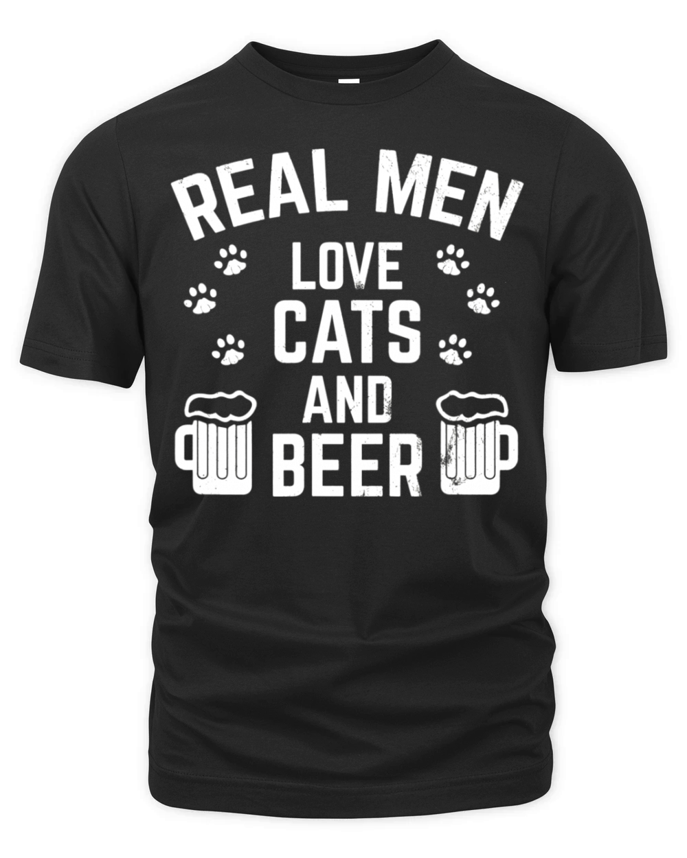Real Men Love Cats And Beer Funny Organic Unisex T-shirt