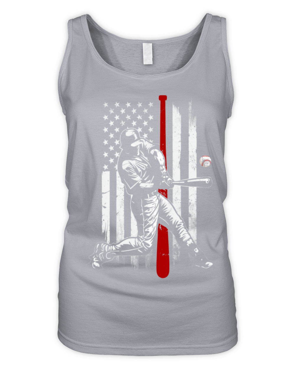 Baseball American USA flag Patriotic Vintage Organic Women's Tank Top