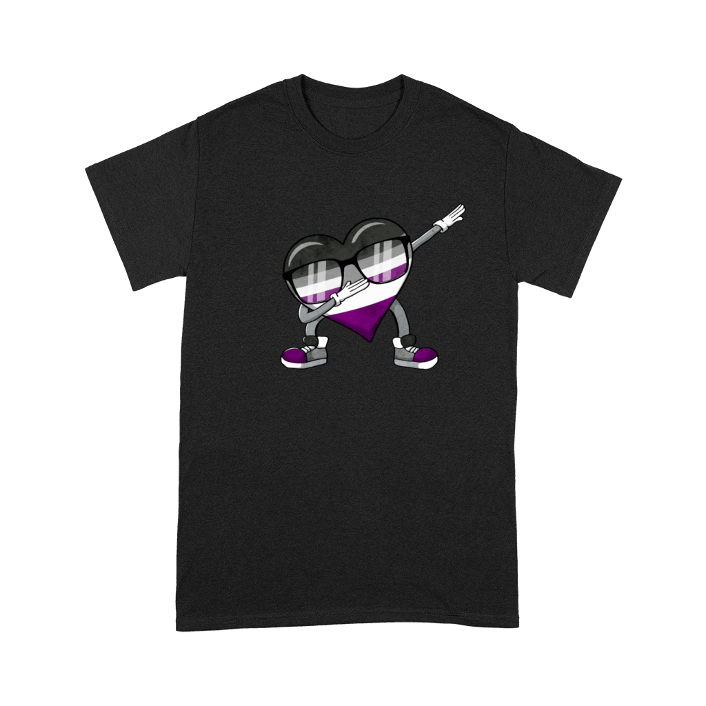 Asexual Pride Ace Flag Dabbing Heart Sublte LGBTQ Premium T-shirt