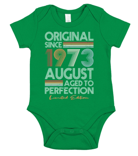 50th birthday august 1973 original 1973 Short Sleeve Baby One-Piece