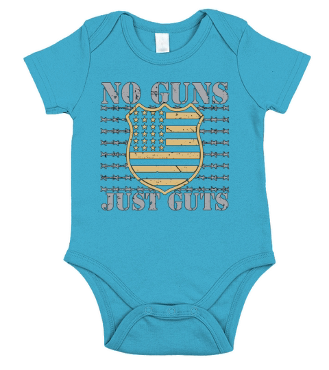Corrections Officer No Guns Just Guts Prison Guard Short Sleeve Baby One-Piece