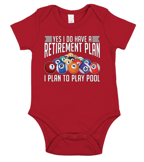 Cue Sports Yes I Do Have A Retirement Plan Snooker Short Sleeve Baby One-Piece
