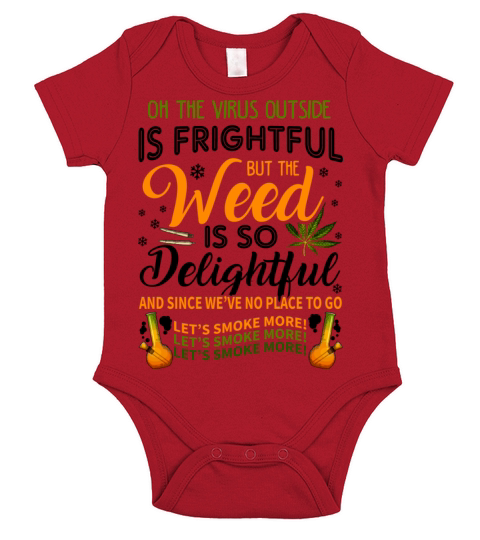 Funny Weed Christmas Short Sleeve Baby One-Piece