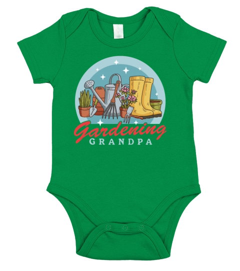 Gardening Grandpa Garden Funny Gardener Short Sleeve Baby One-Piece