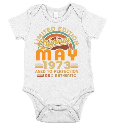 May 1973 Vintage Birthday Gift Short Sleeve Baby One-Piece