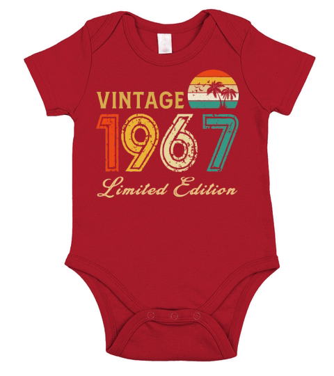 Vintage 1967 Limited Edition Made In 1967 Birthday Short Sleeve Baby One-Piece