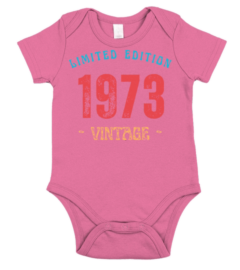 Vintage 1973 Limited Edition Years Old T Shirt Short Sleeve Baby One-Piece